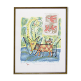 Aino Myllykangas, Heaven the dog, Color Lithograph, 1993