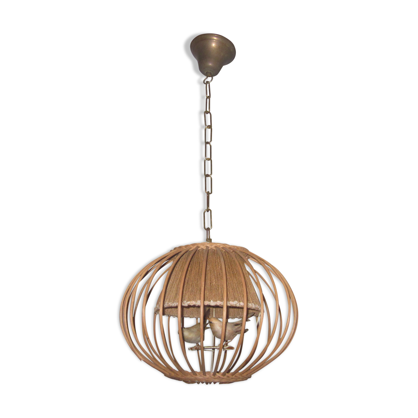 Suspension cage avec oiseaux