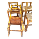 Rustic straw seat wooden chair / 1 set of 6 chairs