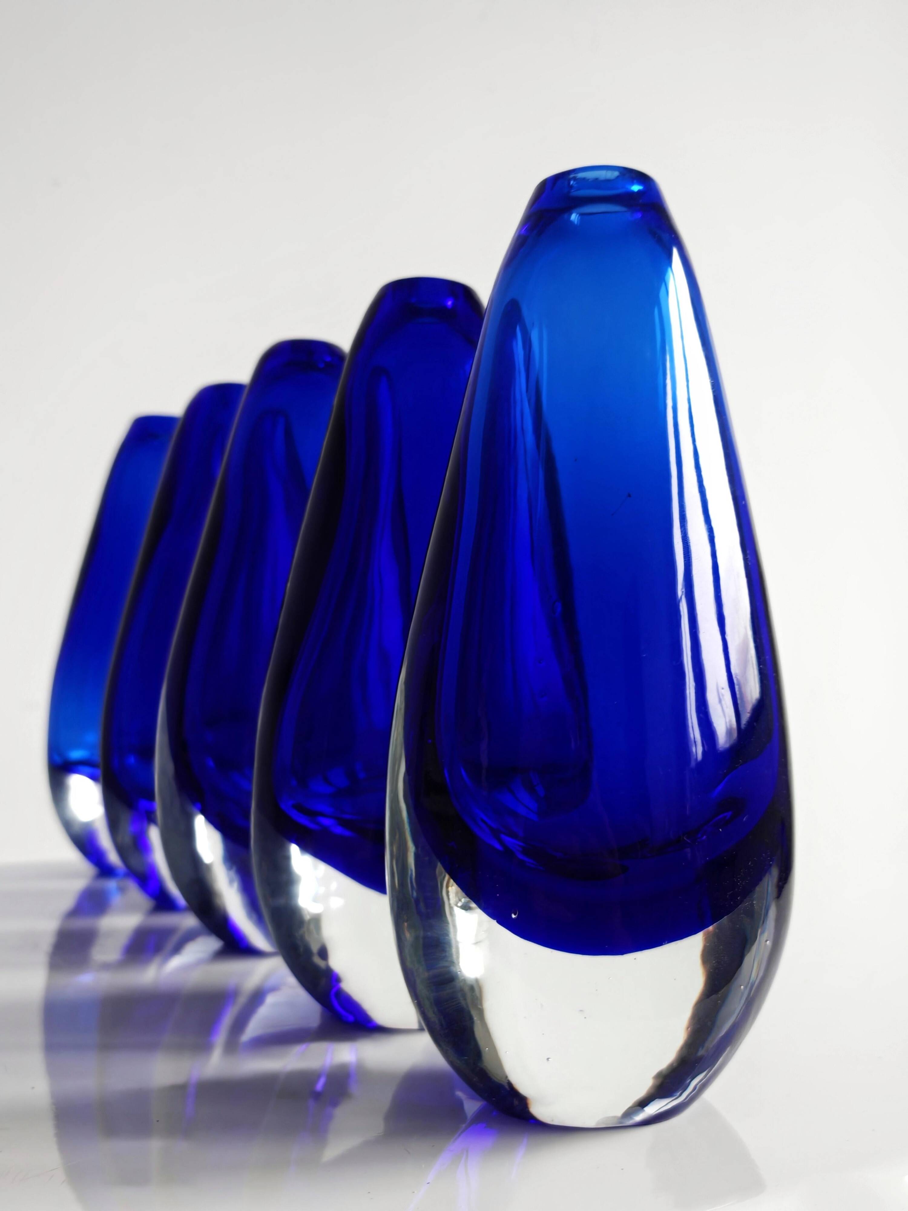 Murano glass vase Sommerso Mid Century Modern 1970s