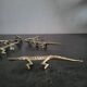 6 vintage knife rests, brass crocodiles, in excellent condition.