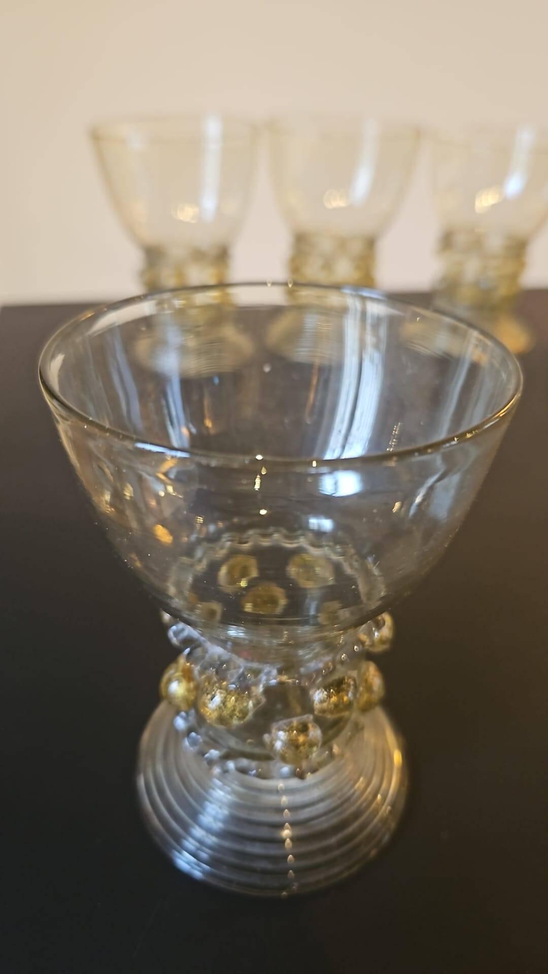 Roemer 18th Century Mouth Blown Crystal Glasses