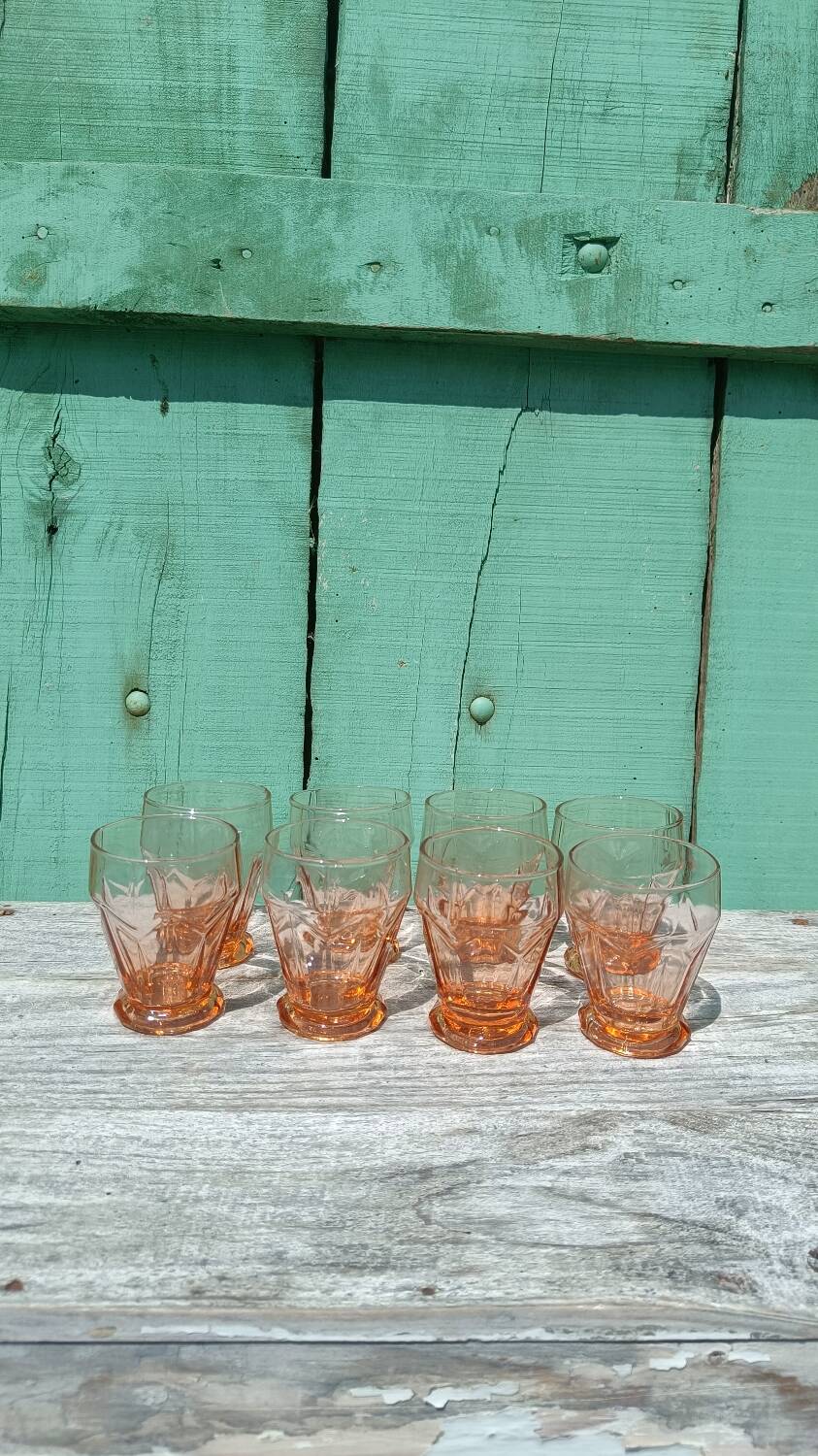 Pink art deco glasses