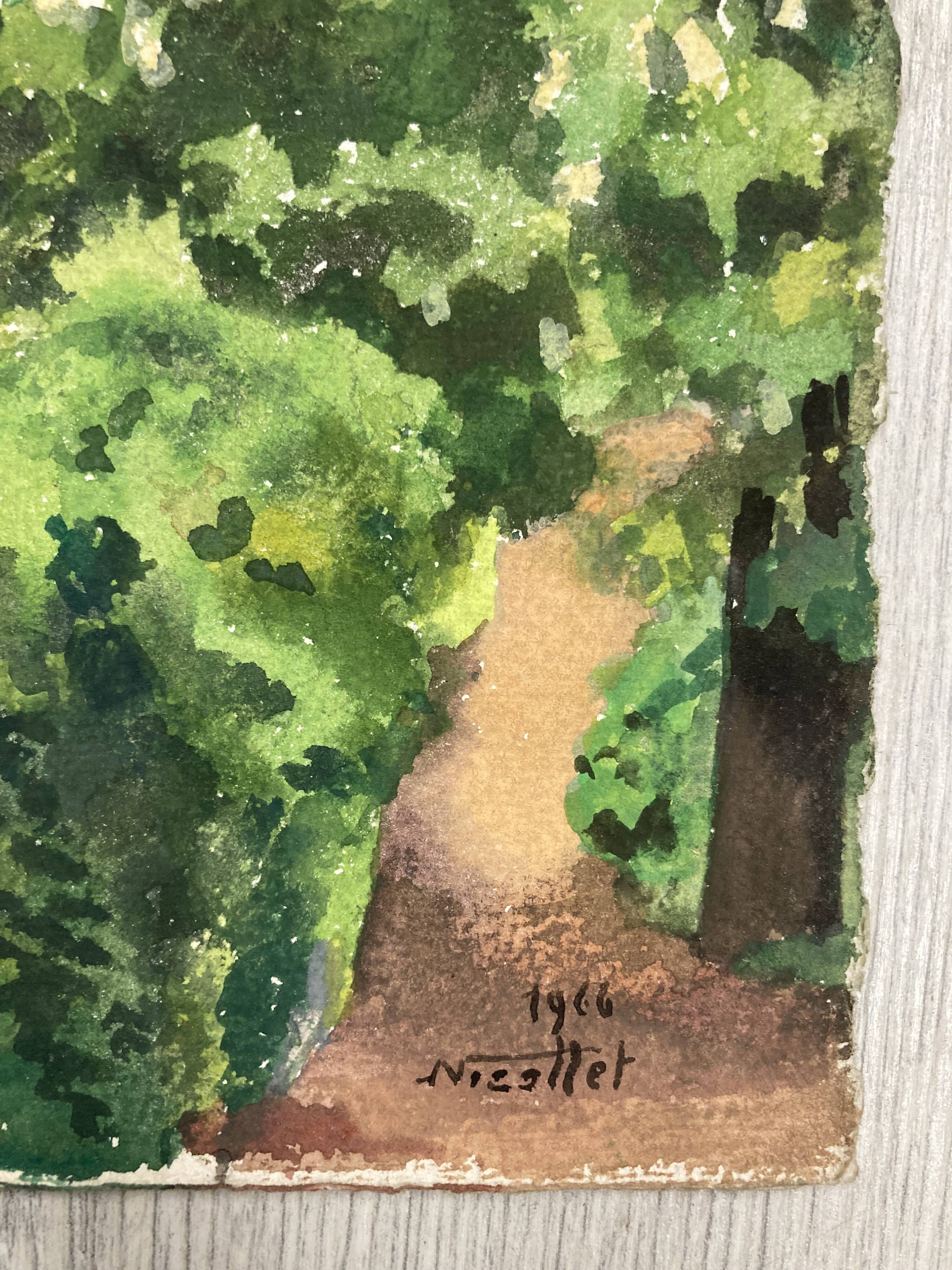 Aquarelle Maison aux Iris