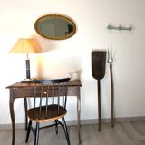 Vintage green metal triple coat hook