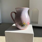 Vintage purple carafe with field flower patterns H:20cm