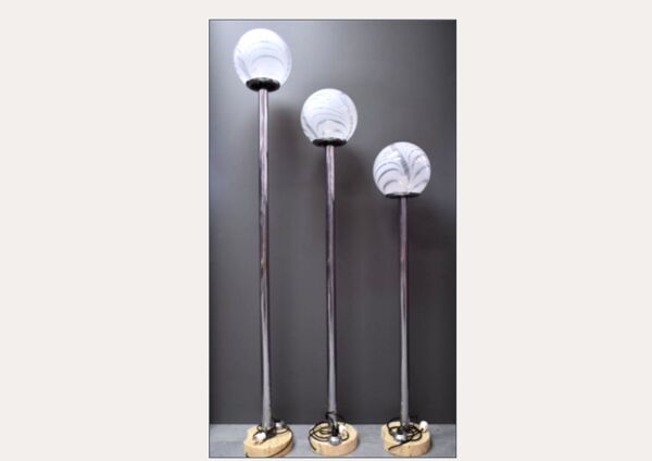 Ensemble de trois luminaires « Tessuto » M.Vignelli pour Venini circa1970