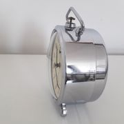Old mechanical alarm clock jaz ruzic ''repetition'' chrome metal, 1965