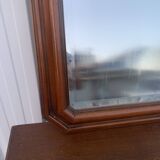 Octagonal beveled wooden mirror 71 x 55
