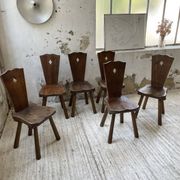 Solid oak chairs Savoyard cap popular art