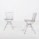 Paire de chaises vintage en fil d'acier de design architectural italien des années 1970
