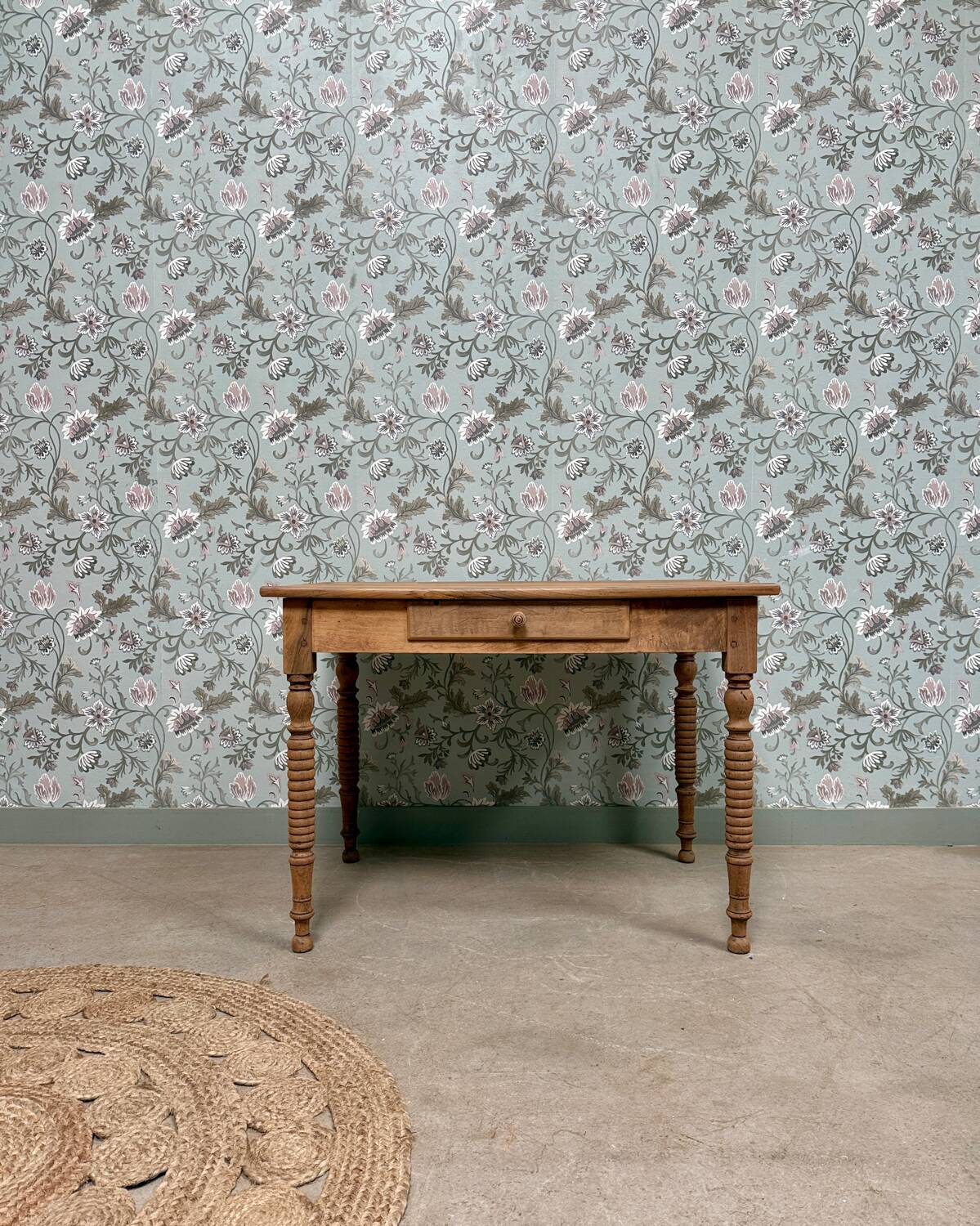 Antique table with turned legs (renovated)