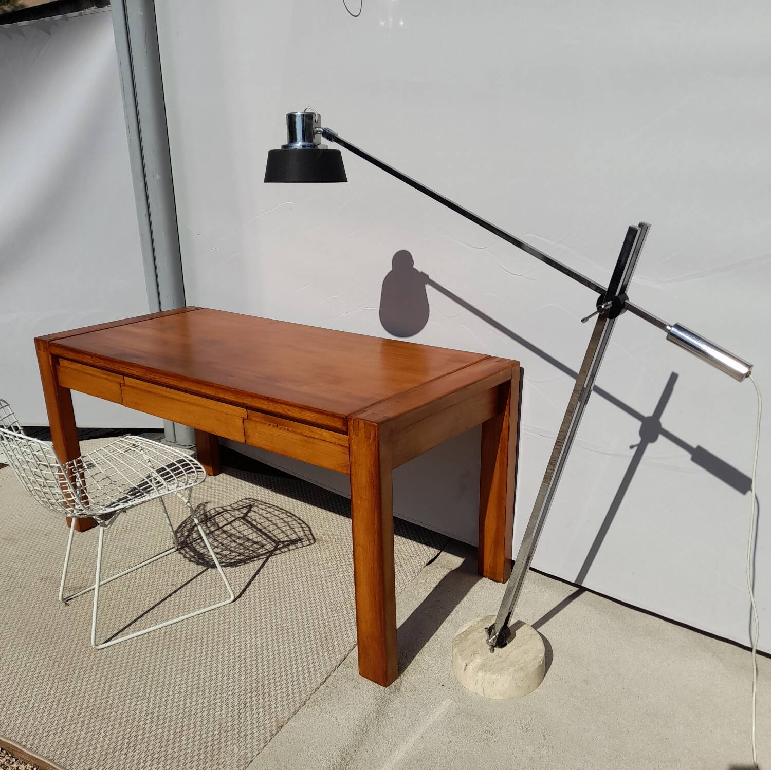 Vintage 1950s mid century counterweight floor lamp