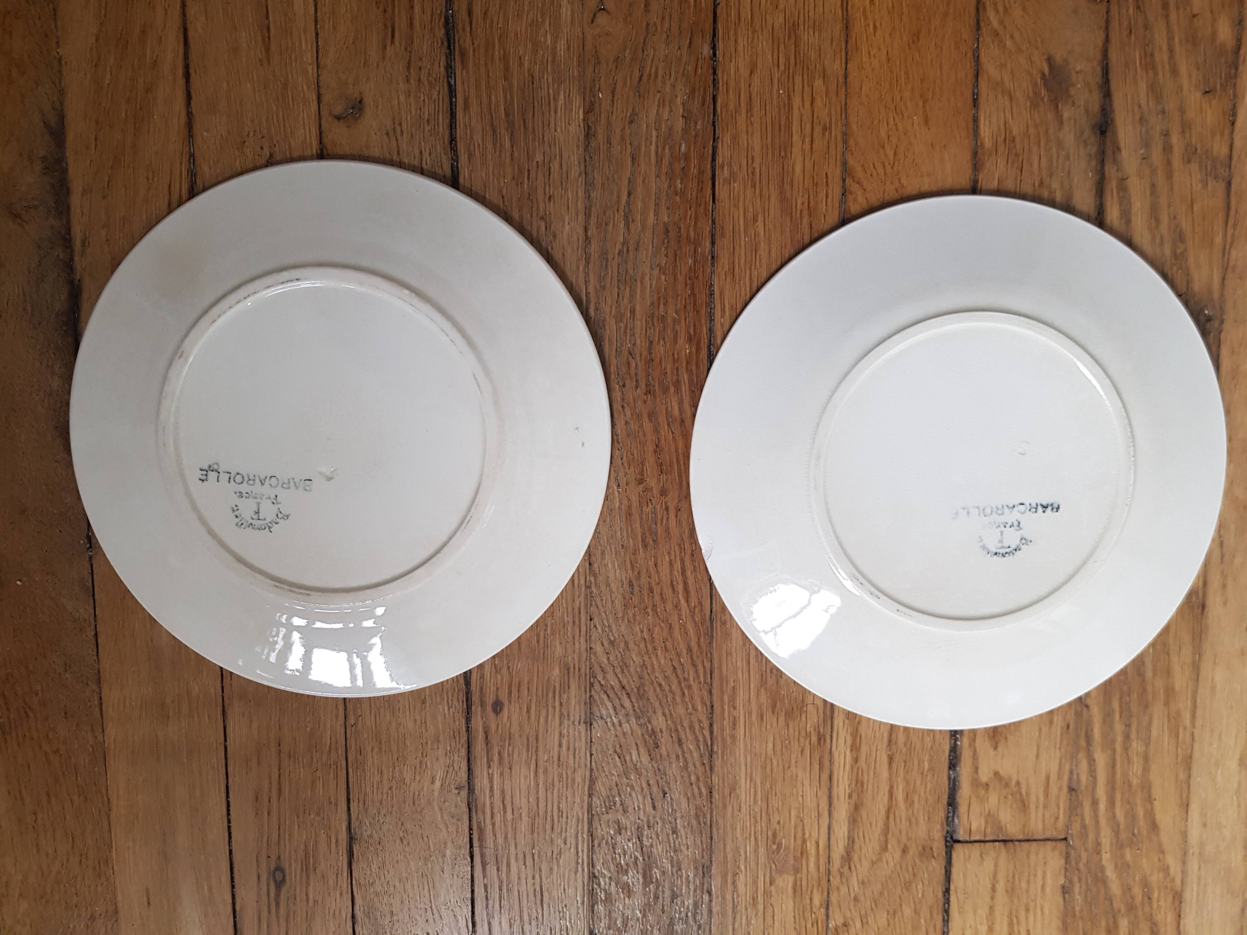 Set of 2 vintage Badonviller dessert plates