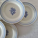 Set of 6 old flat plates Gien