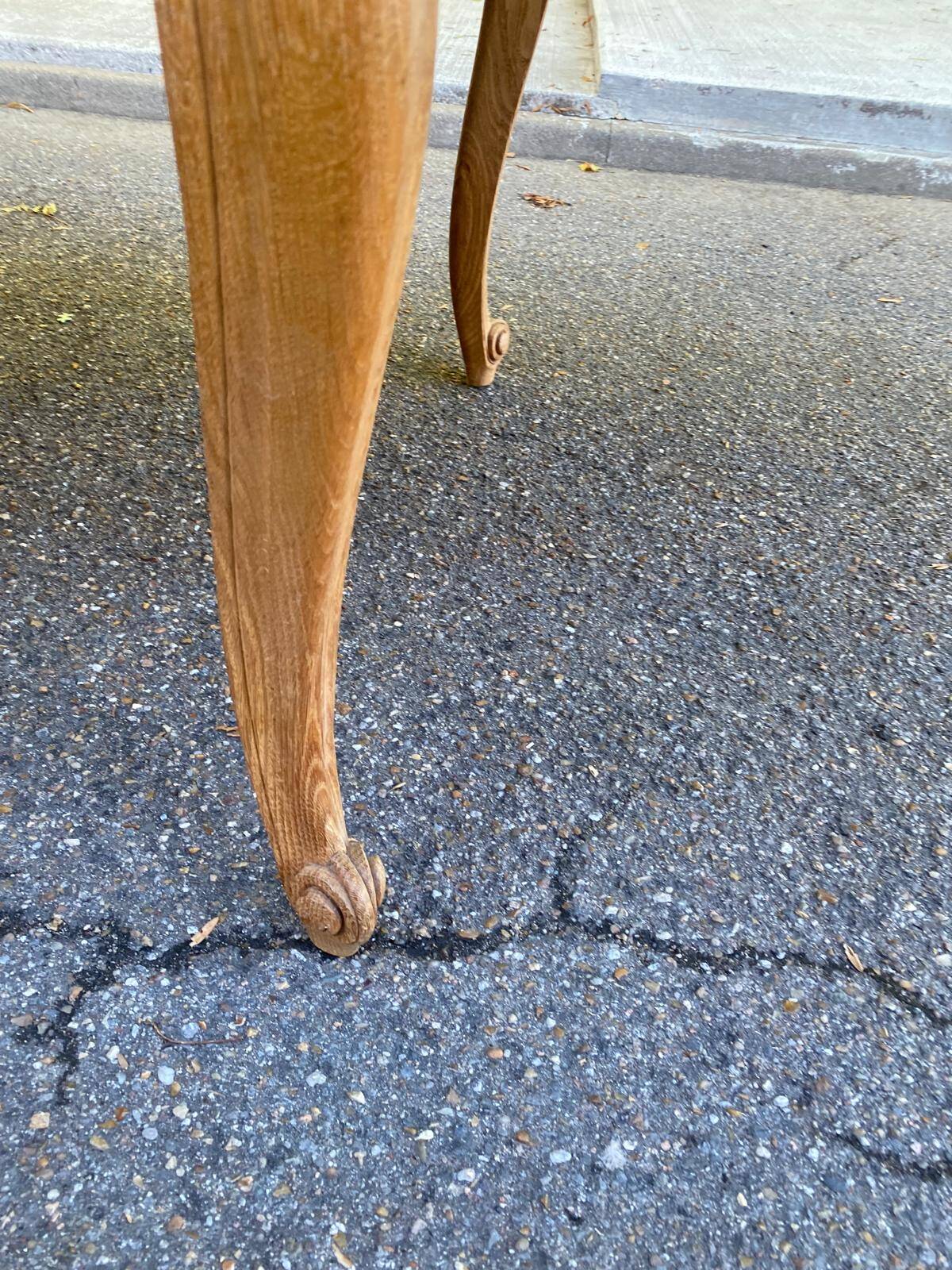 Large Louis XV dining table stripped in solid oak 1960 260cm