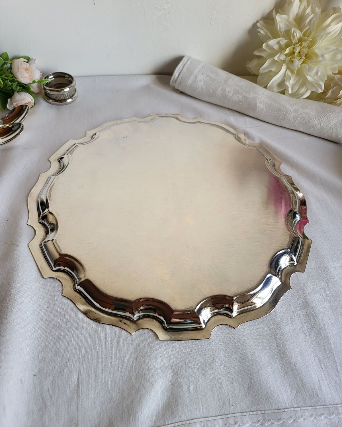 Silver-plated service tray English