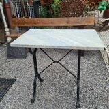Table de café en fonte et dessus marbre