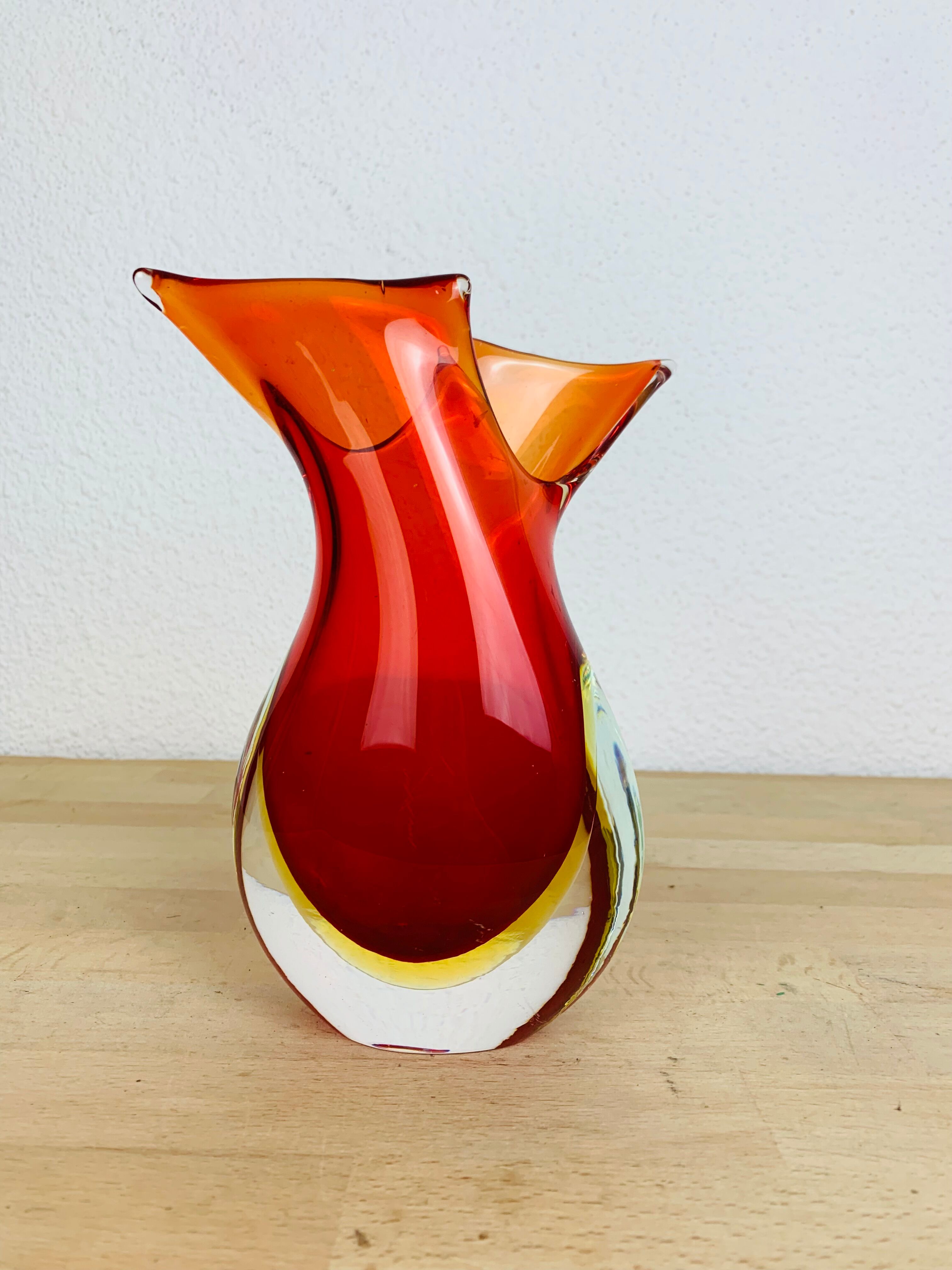 Vase Sommerso Murano, red glass