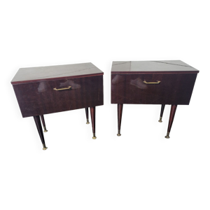 Paire de tables de chevets vintage