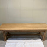 Light solid oak farmhouse table