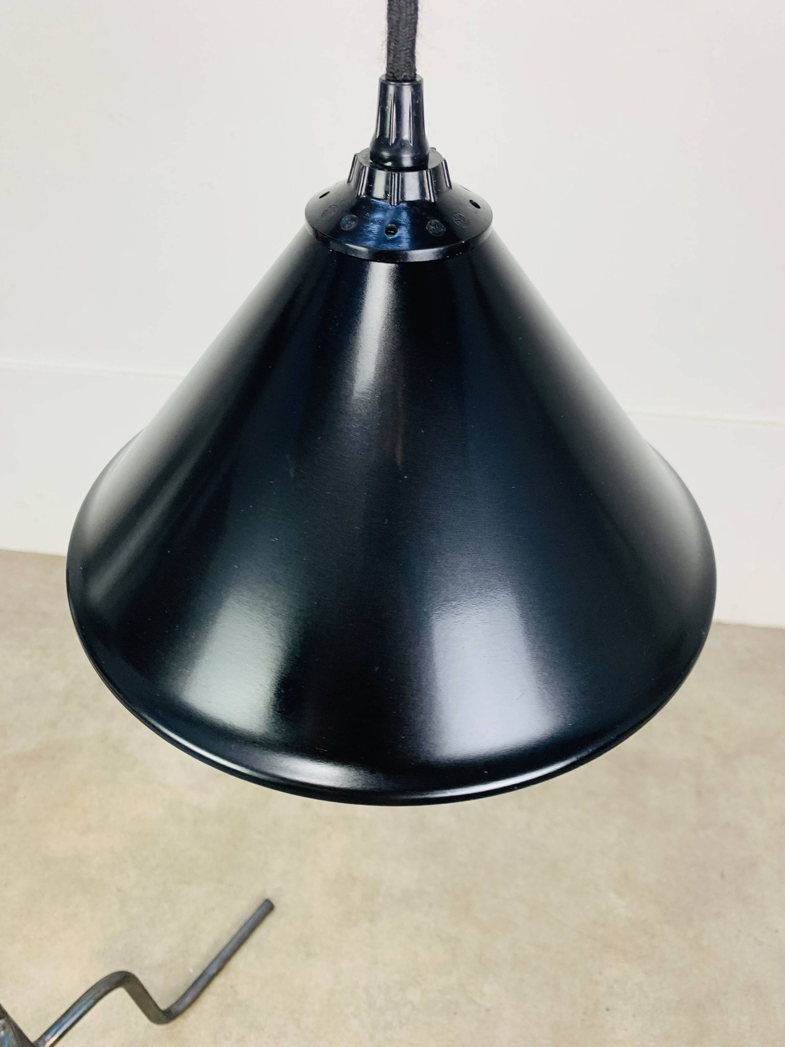 Tripod reading lamp, wrought iron, industrial style, handmade.
