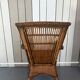 Vintage rattan armchair with side table