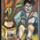 Vintage Oil Painting Man Reading