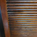 Classeur a rideaux triple ancien en chêne
