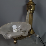 Art Deco bronze & glass wall lamp