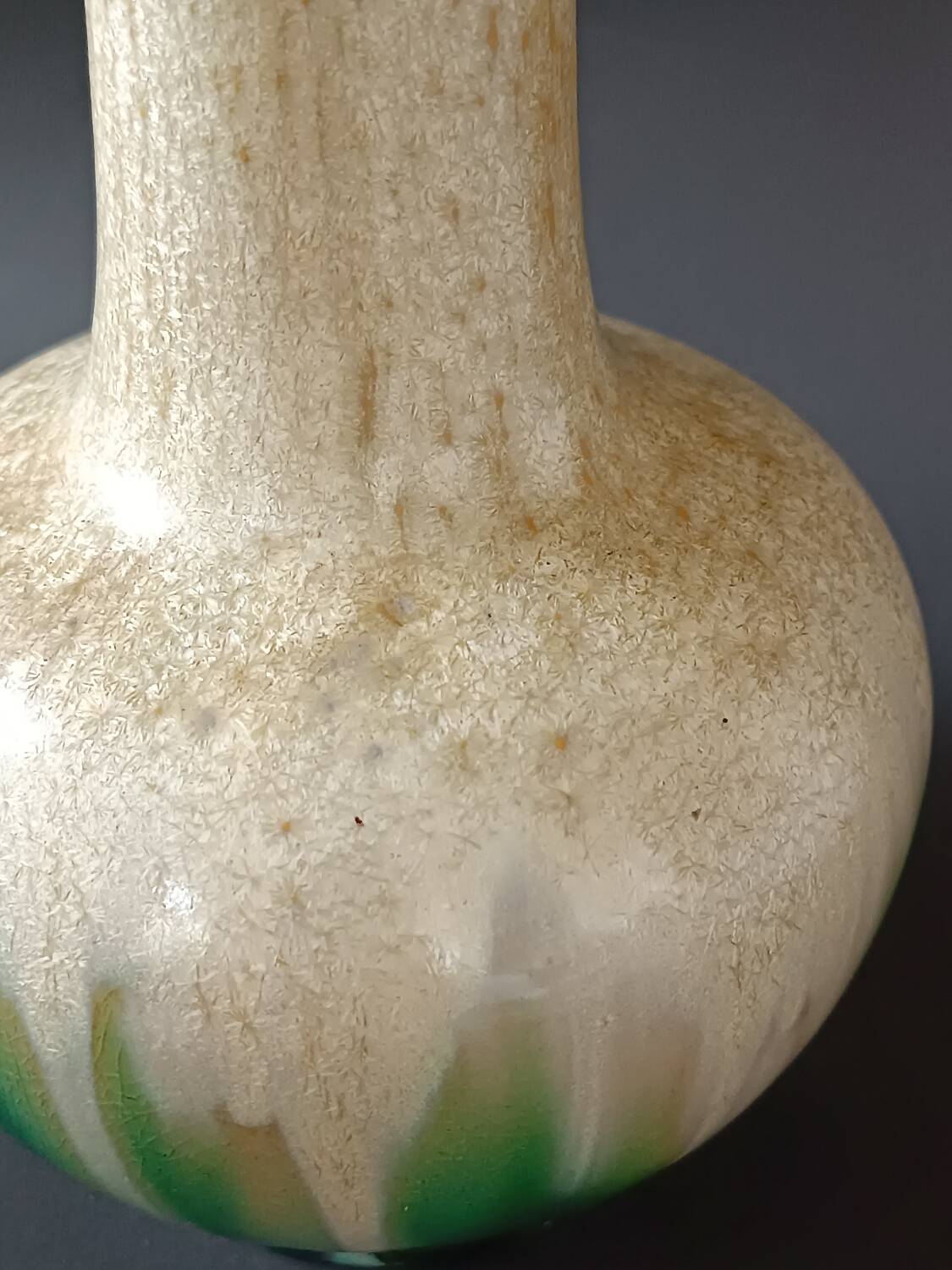 Art Nouveau stoneware vase with crystallization