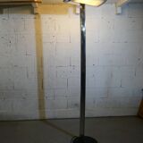 Modernist floor lamp in polished aluminum