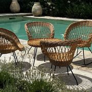 Ensemble de jardin en rotin vintage 1960