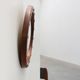 Round wooden mirror with turquoise ceramic studs by Deknudt, Belgium, 1960s