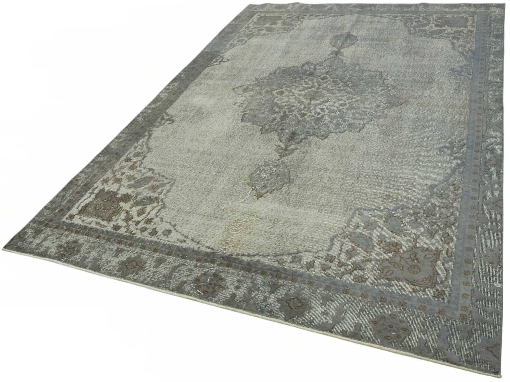 Overdyed Wool Vintage Handmade Carved Rug 169 cm x 288 cm