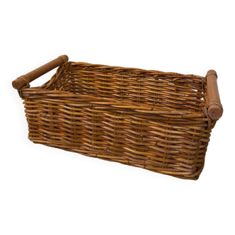 Rectangular rattan storage basket