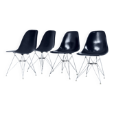 Ensemble de 4 Chaises de salle à manger DSR par Charles & Ray Eames pour Herman Miller, 1970s