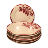 Set of 9 dinner plates Saarguemines