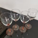 Luminarc pink feet wine glasses