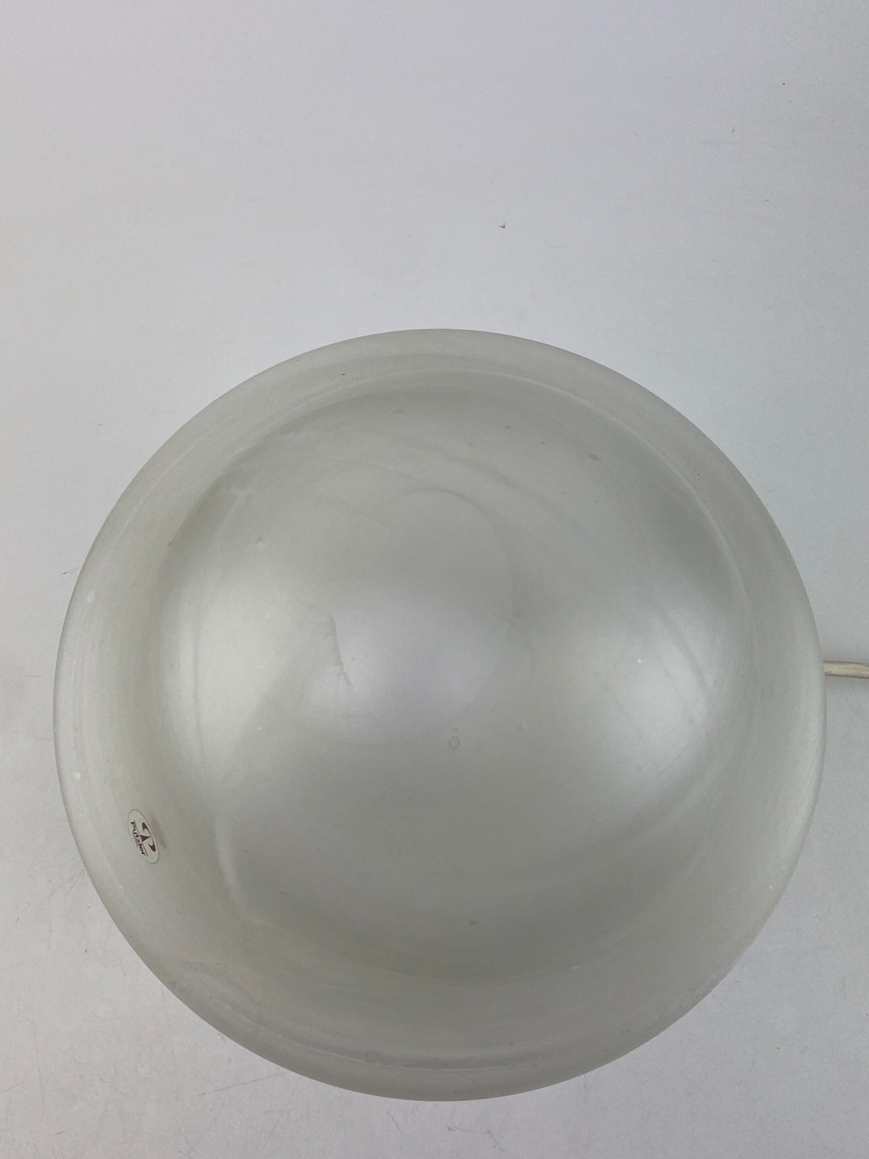 White clear glass peill and putzler mushroom table lamp