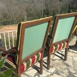 Pair of Louis XIII style walnut armchairs, 19th century