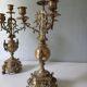 Pair of bronze candlesticks in Louis XVI style – 4 lights – 38 cm