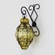 Vintage Italian wall light in transparent yellow blown glass and wrought iron. 70s 80s