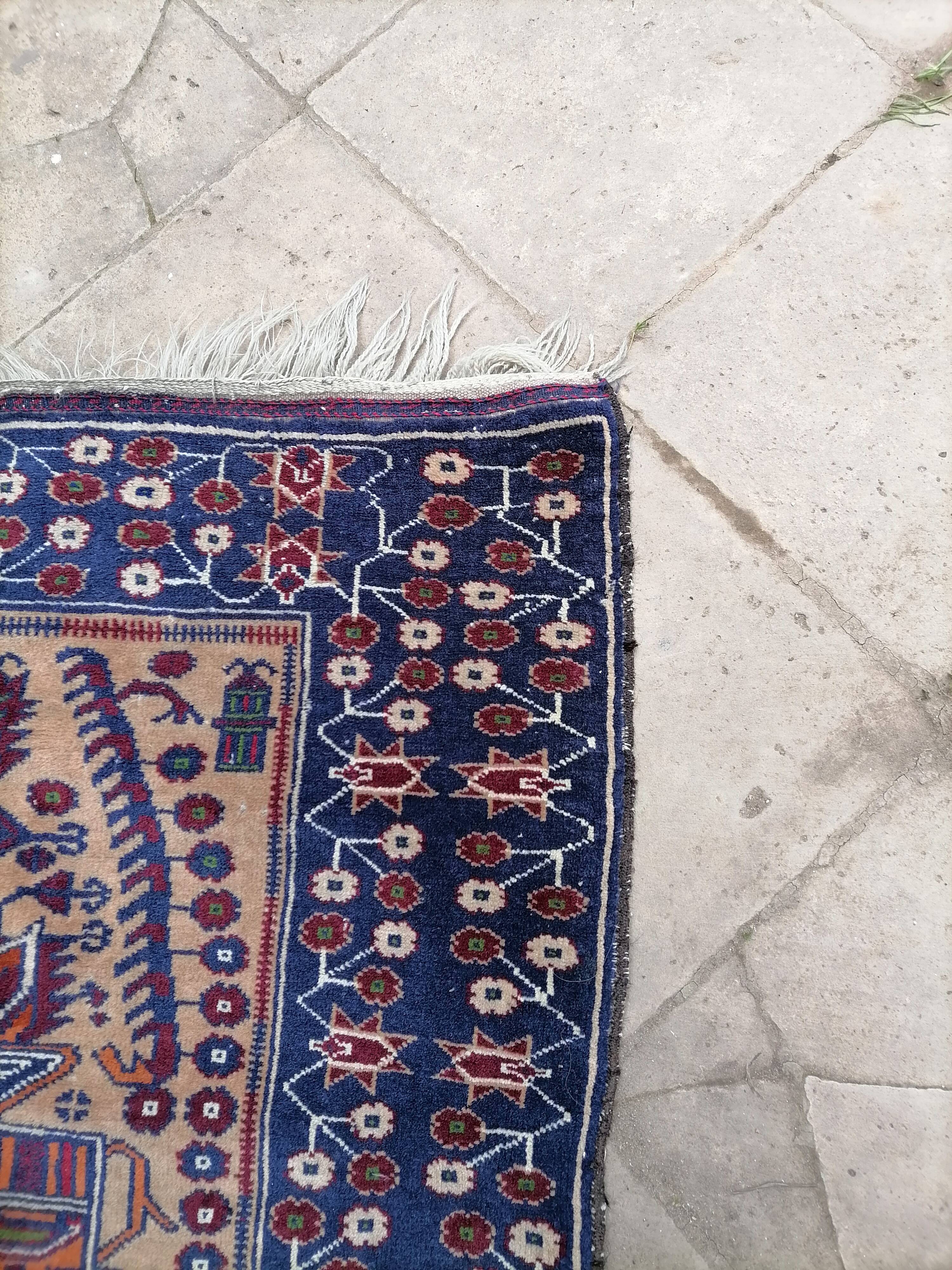 Ancient oriental carpet early 20th century 140 x 89cm