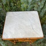 Bamboo and marble bedside table