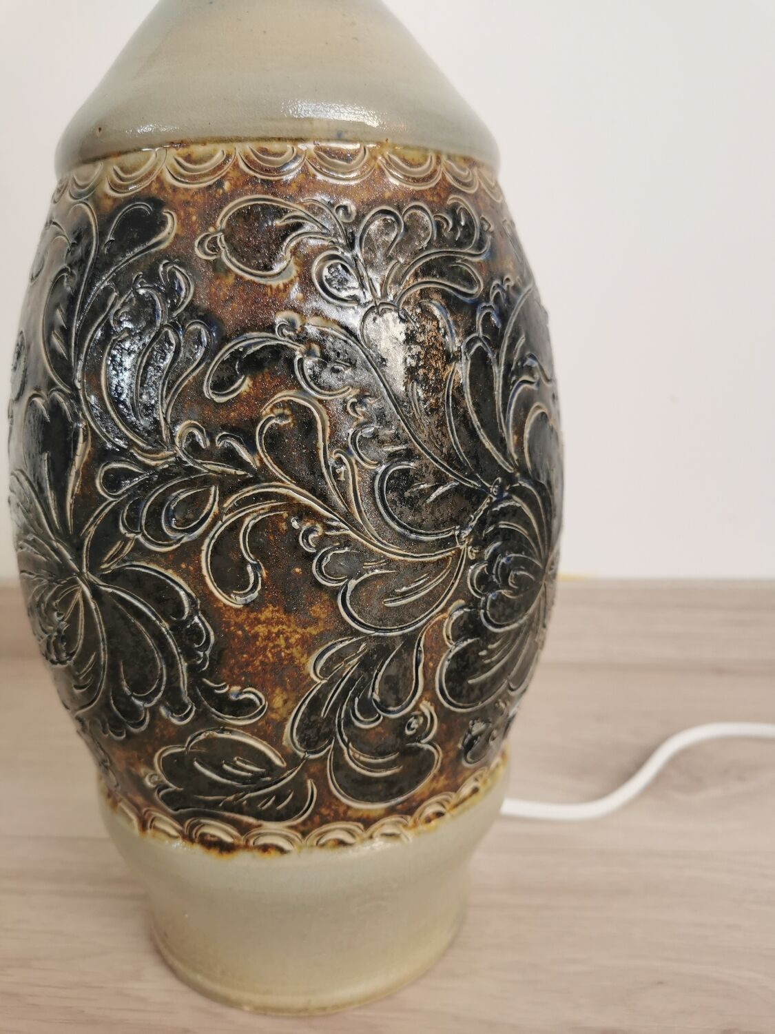 Lamp foot in stoneware Vintage Betschdorf Rémy fils