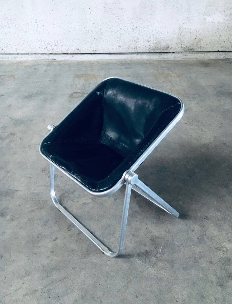 Plona Leather Side Chair by Giancarlo Piretti for Castelli, 1970s