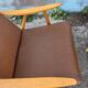 Pair of vintage armchairs with compass legs, "Boomerang" model by THO editions.