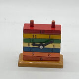 Antique toy to stack, wooden, vintage, clock