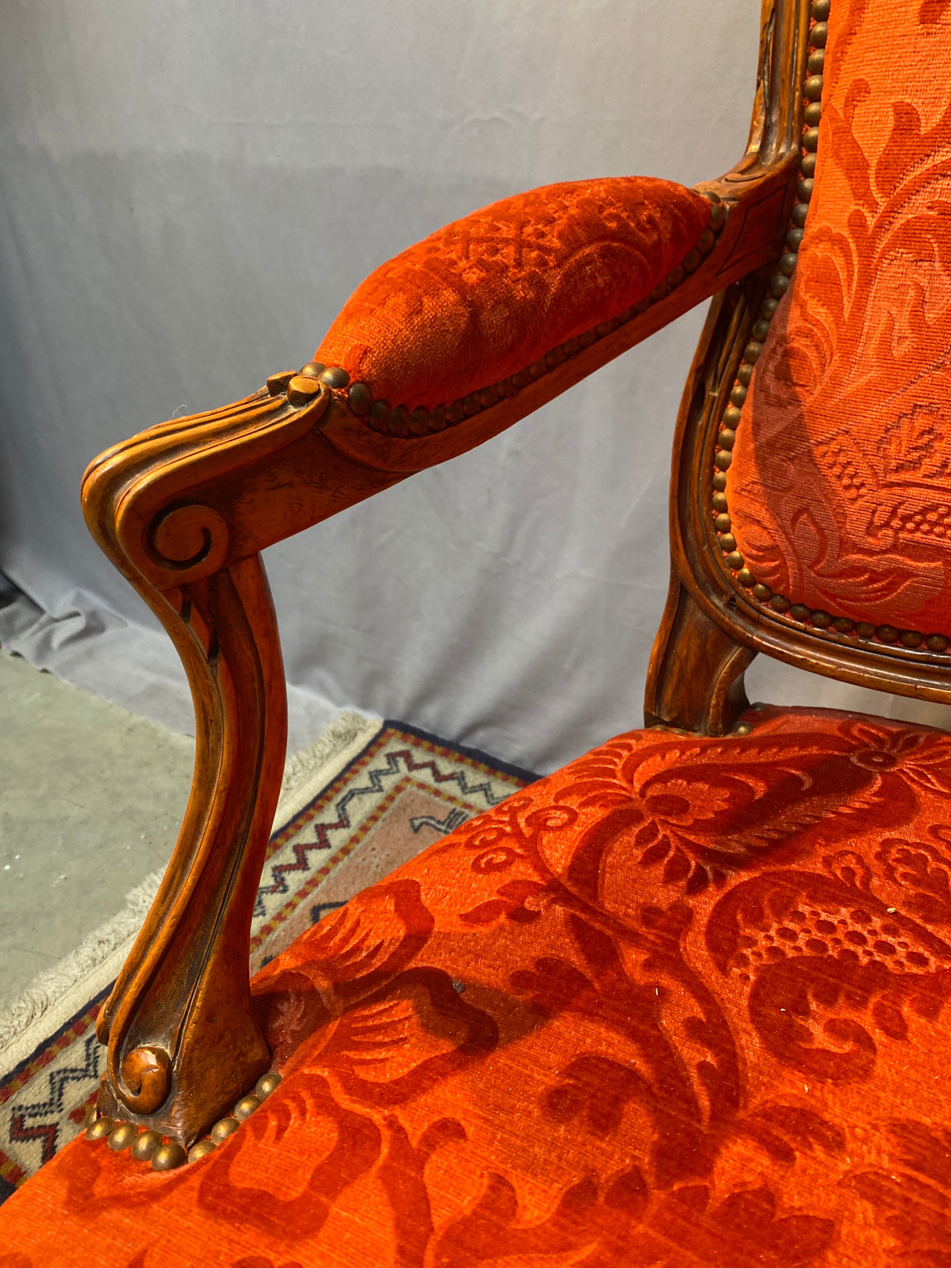 Walnut armchair louis XV